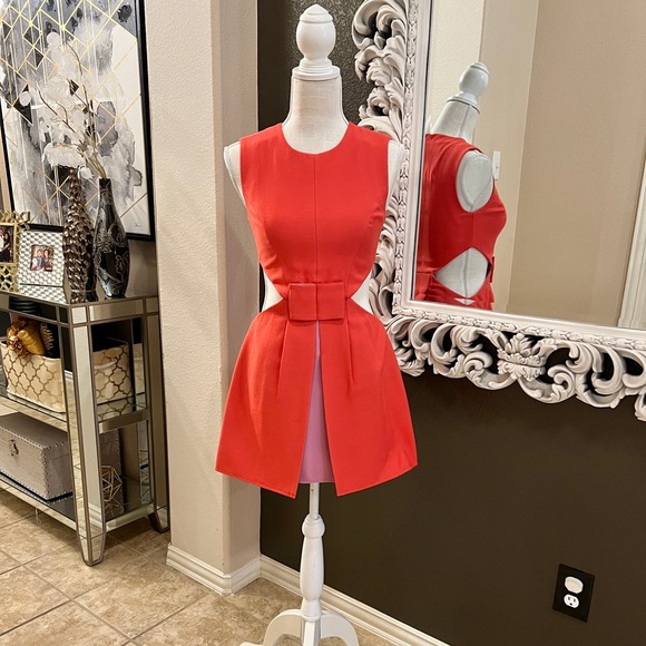 BCBG MaxAzria CUT OUT Colorblock DRESS Size 0 - Picture 2 of 9